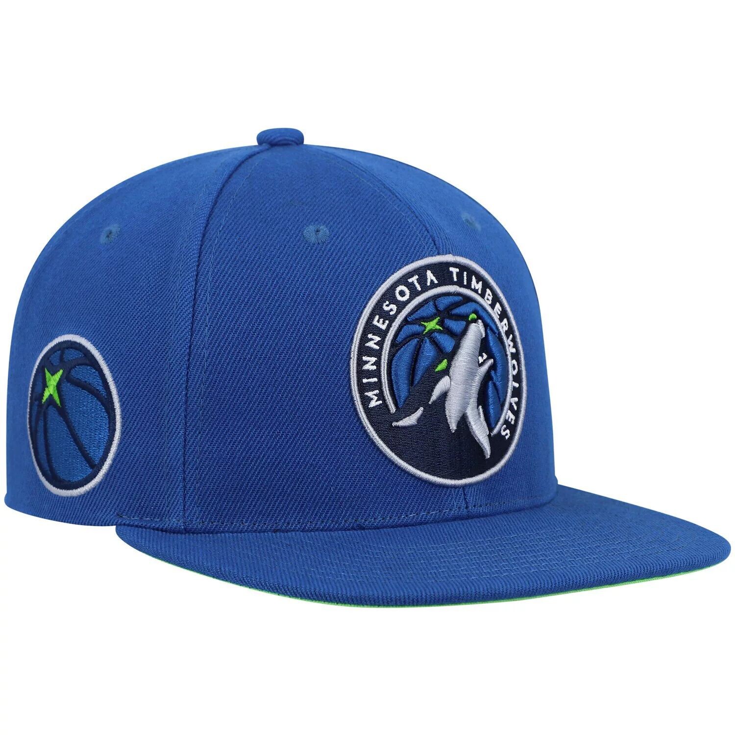 

Мужская кепка Mitchell & Ness Blue Minnesota Timberwolves Core Side Snapback