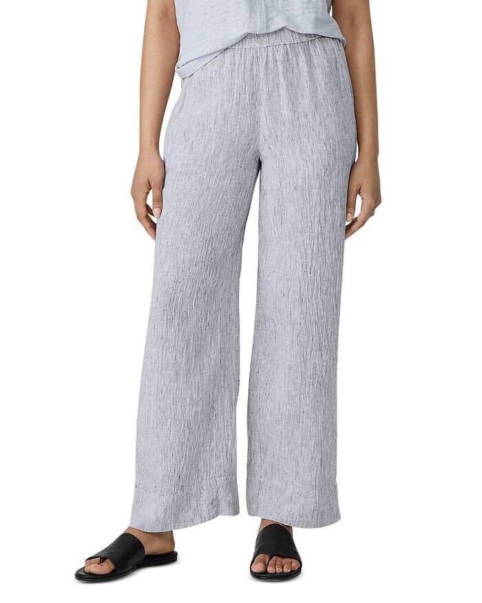 

Широкие брюки из мятого льна Eileen Fisher, белый