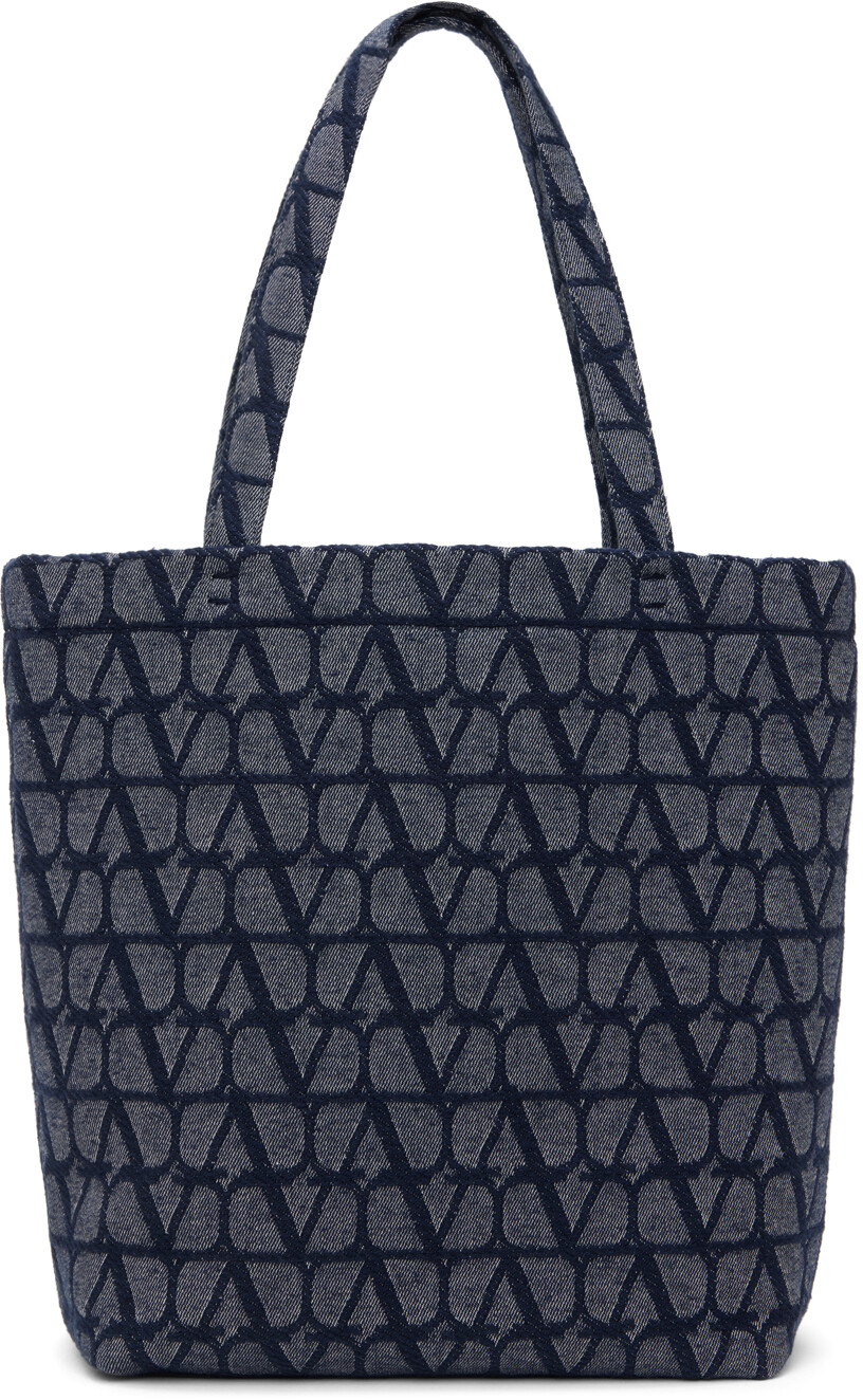 

Синяя сумка-тоут Toile Iconographe Valentino Garavani