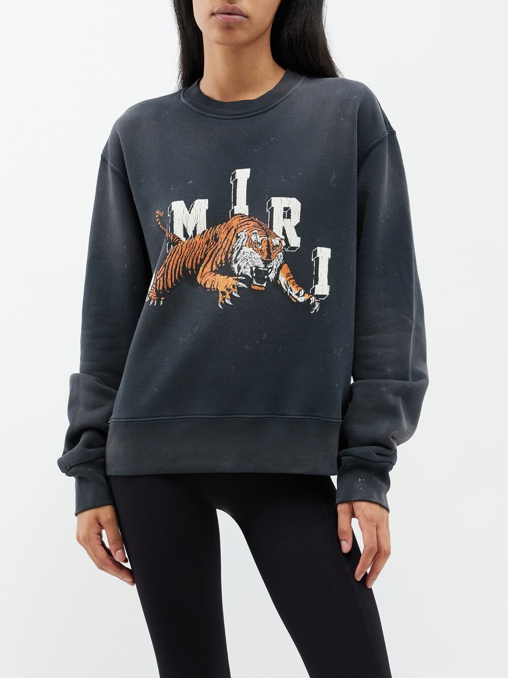 

Толстовка из хлопкового джерси с принтом vintage tiger Amiri, черный