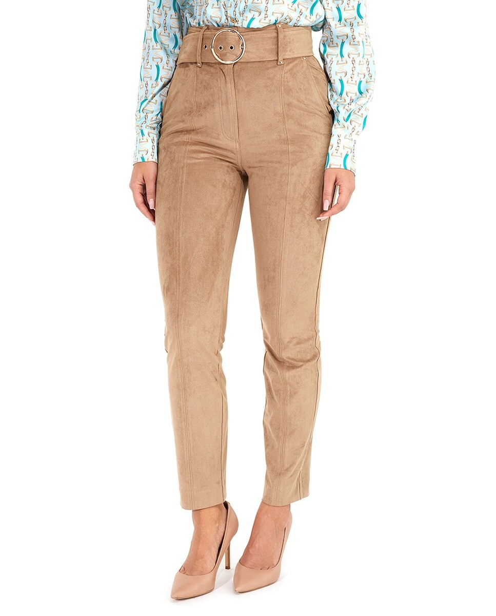 

Женские узкие замшевые брюки Marciano by Guess, бежевый