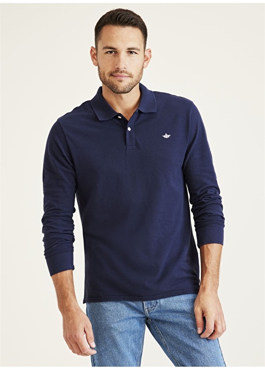 цена Мужская футболка-поло темно-синего цвета Dockers