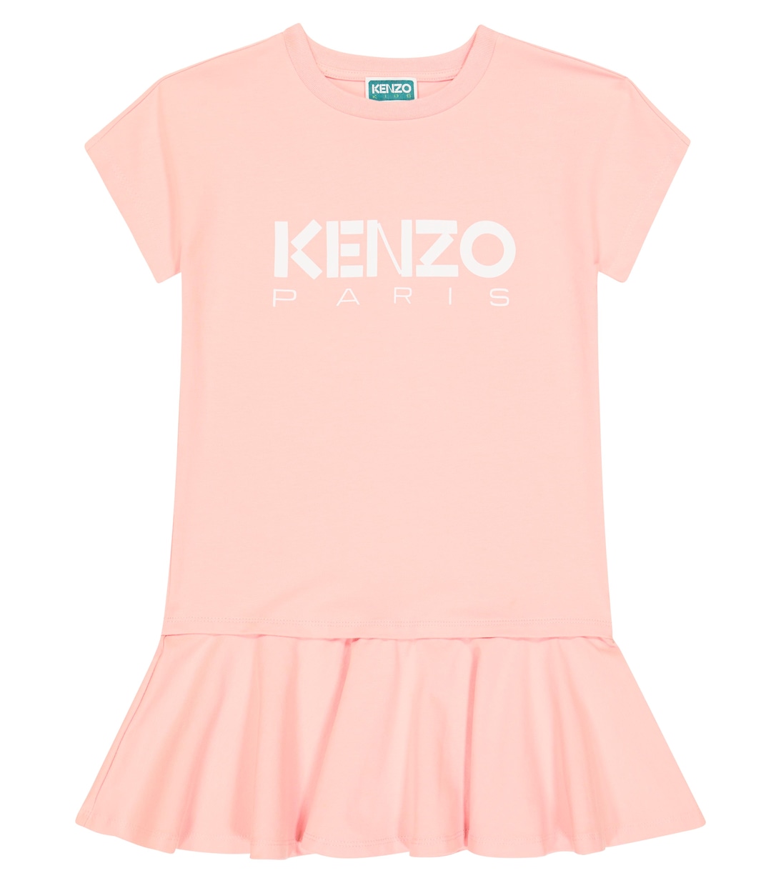 Платье-футболка из смесового хлопка с логотипом Kenzo, розовый