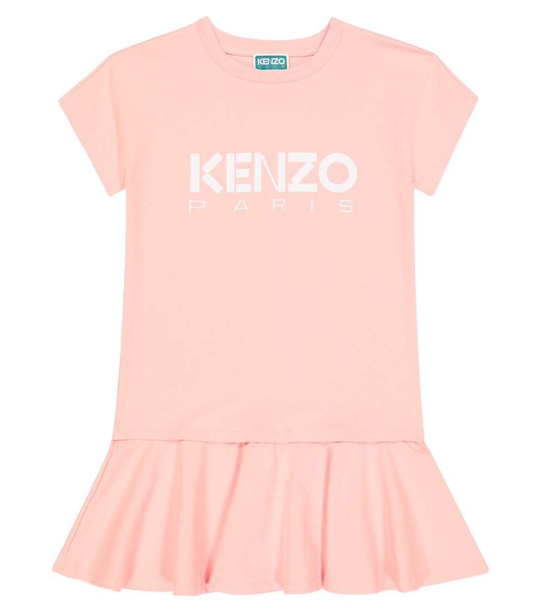 Платье-футболка из смесового хлопка с логотипом Kenzo, розовый