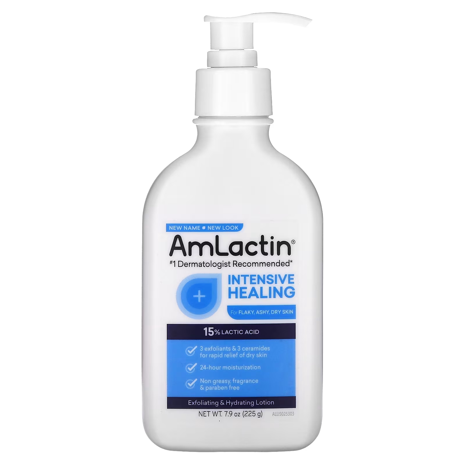 Лосьон отшелушивающий и увлажняющий AmLactin для интенсивного заживления, 225 г восстанавливающий лосьон amlactin для быстрого облегчения состояния 225 г