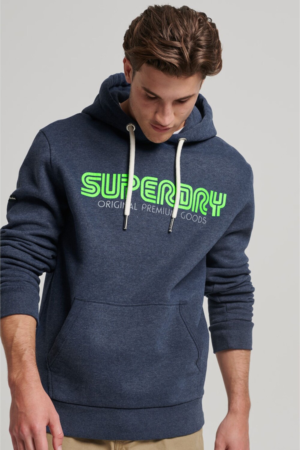 

Винтажная толстовка с повторяющимся узором в стиле ретро Superdry, синий