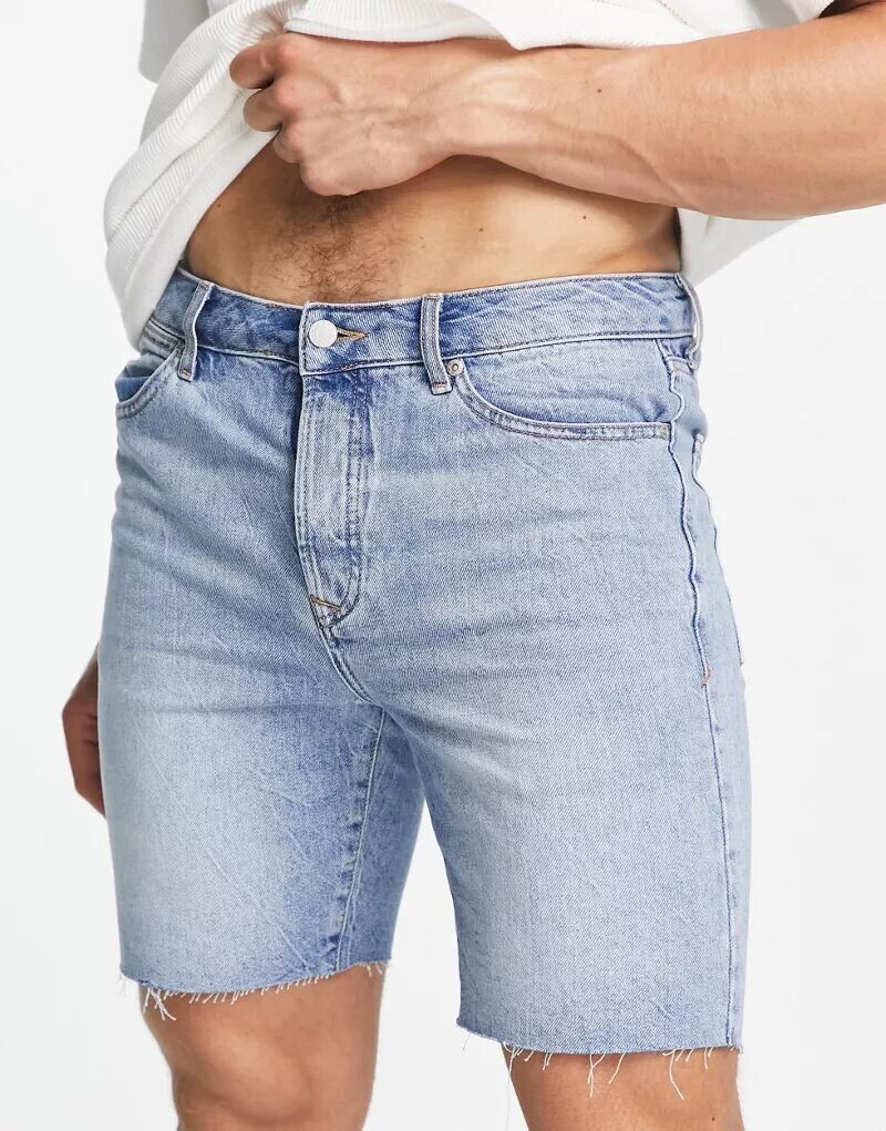

Узкие джинсовые шорты Topman средней стирки