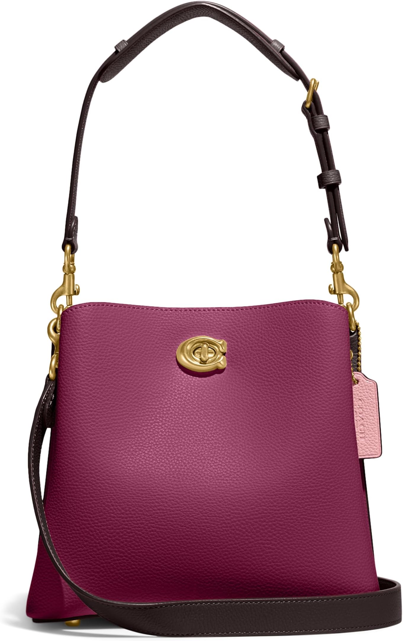 

Сумка Color-Block Leather Willow Bucket COACH, цвет Deep Plum/Multi