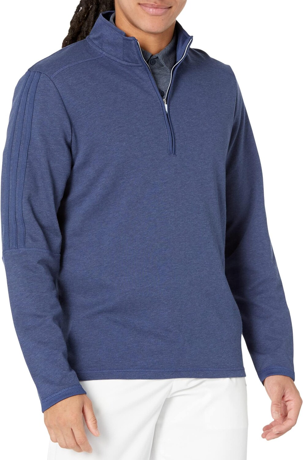 

Пуловер с 3 полосками и молнией 1/4 adidas, цвет Collegiate Navy Melange