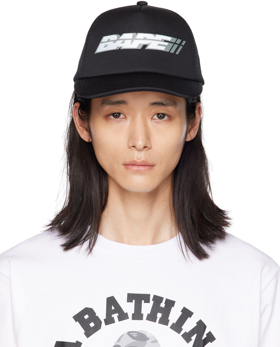 

Черная кепка-гонщик BAPE