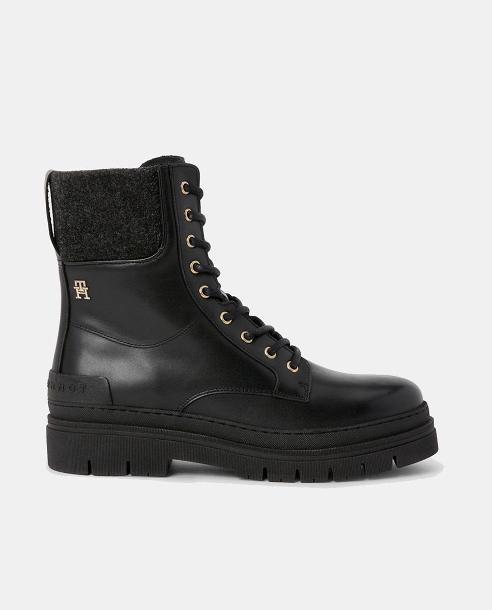 Женские кожаные ботинки на шнурках Tommy Hilfiger, черный – заказать подоступной цене из-за рубежа в «CDEK.Shopping»