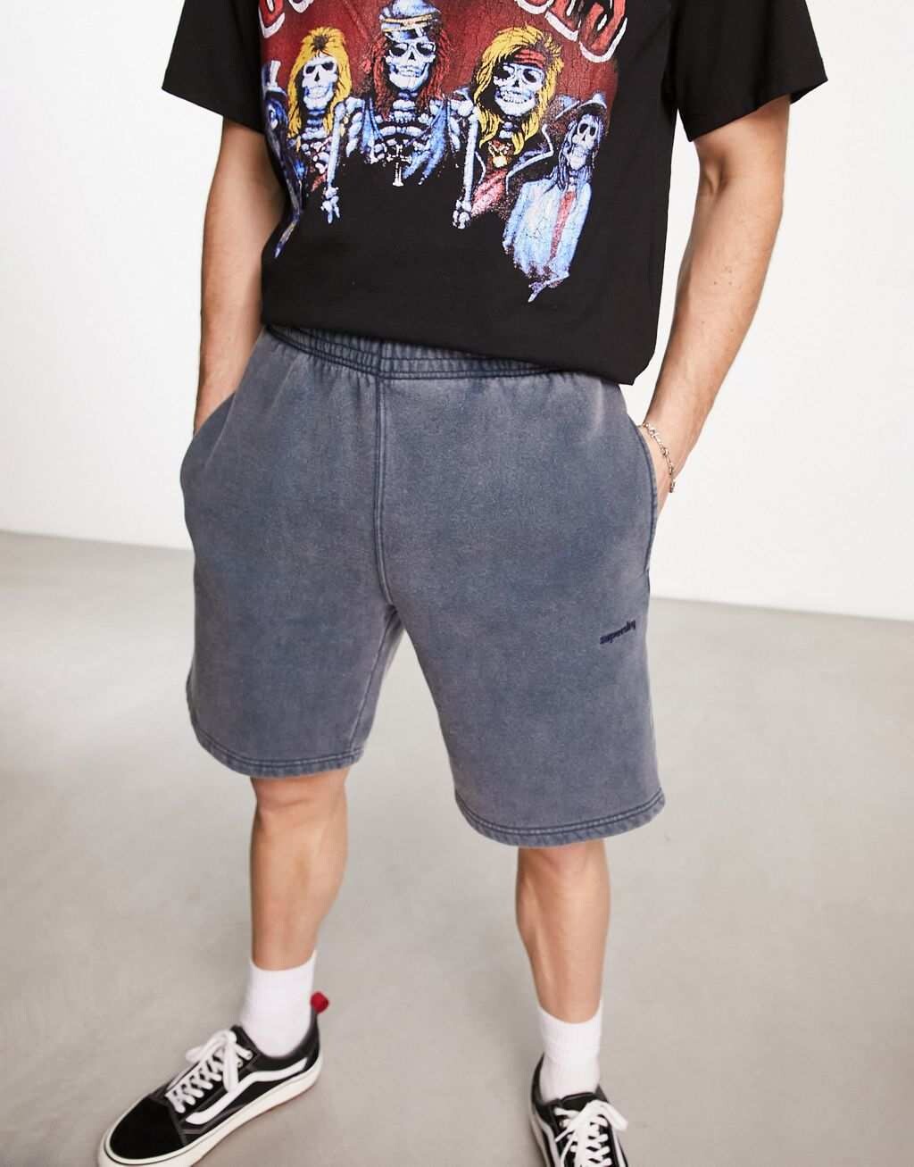 

Темно-синие шорты Superdry Vintage Code Essential