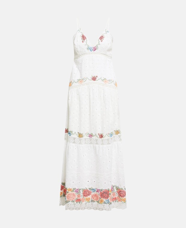 

Длинное платье LoveShackFancy, белый