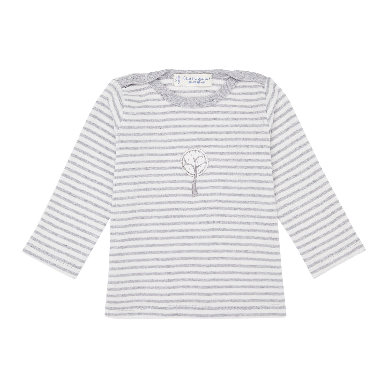 

Лонгслив Sense Organics Bio Baby Langarmshirt Luna, цвет Grau Weiß
