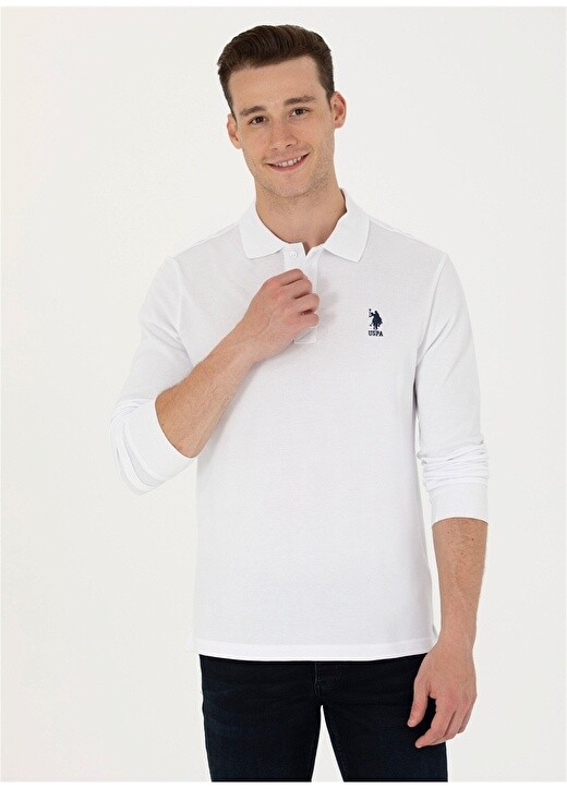

Белая мужская толстовка с воротником поло U.S. Polo Assn., Белый