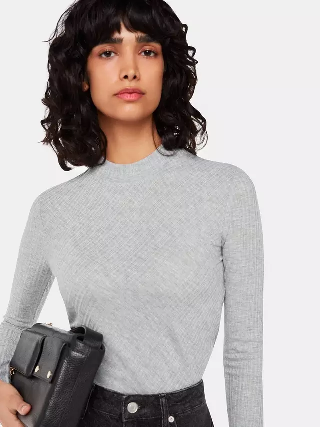 

Топ Whistles Diagonal Rib Crew Neck, серый