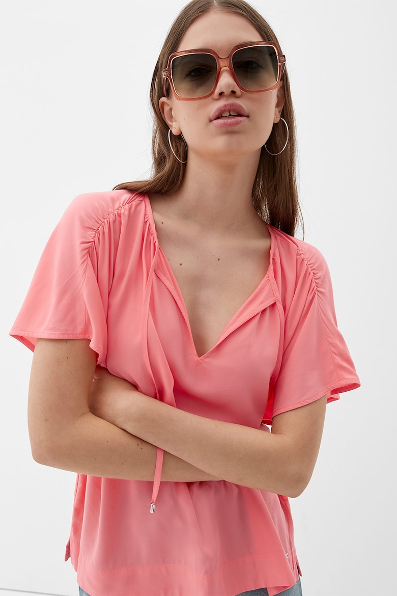 Блуза с короткими рукавами и острым мыском Q/S By S Oliver, красный блуза q s by s oliver размер 34 xs фиолетовый