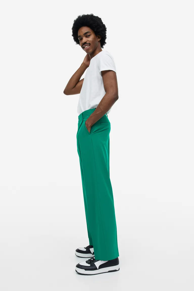Элегантные брюки свободного кроя H&M, зеленый брюки свободного кроя h