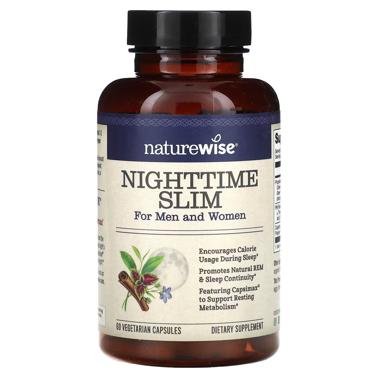 Пищевая добавка NatureWise NightTime Slim для мужчин и женщин, 60 капсул naturalcare reflux away для мужчин и женщин 60 капсул