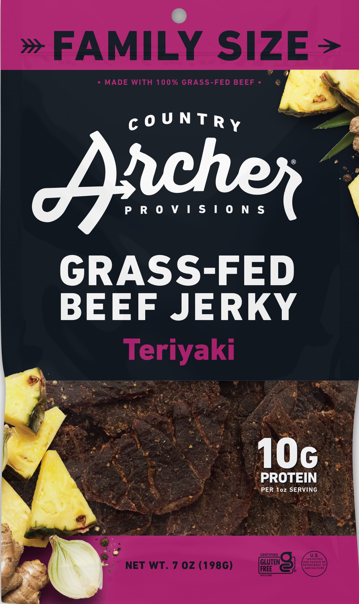 Вяленая говядина травяного откорма - 7 унций Country Archer Jerky Co.