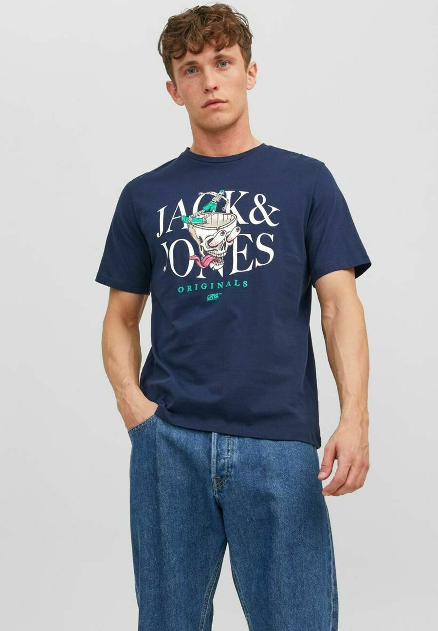

Футболка с принтом Jack & Jones, темно-синий