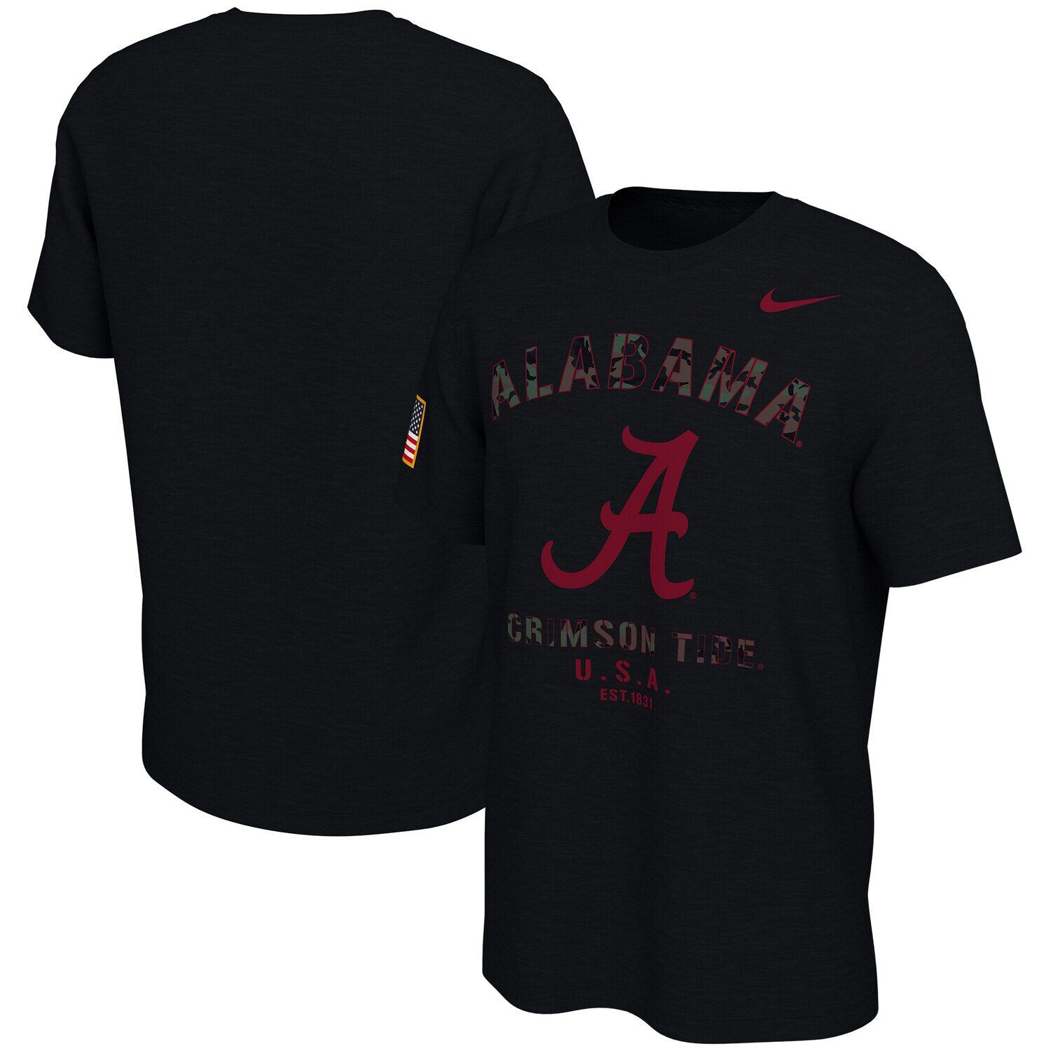 

Мужская черная футболка Nike Alabama Crimson Tide Veterans Day, Черный