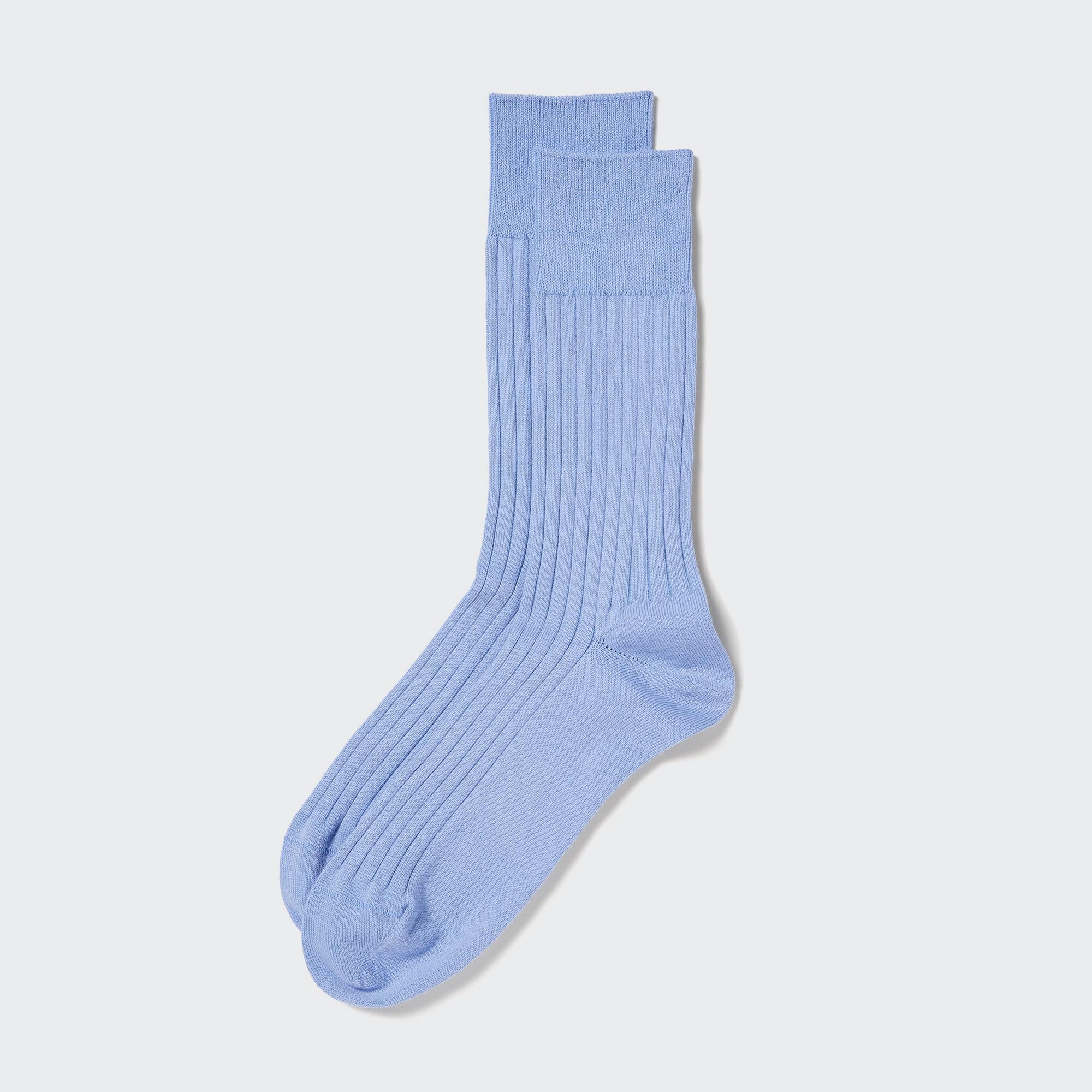 Хлопковые носки supima в ребрику UNIQLO, синий хлопковые носки supima piqé uniqlo черный