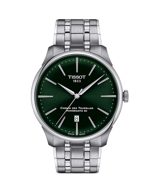 Часы Chemin des Tourelles Powermatic 80, 42 мм Tissot, цвет Green наручные часы tissot chemin des tourelles powermatic 80 lady t099 207 22 118 01