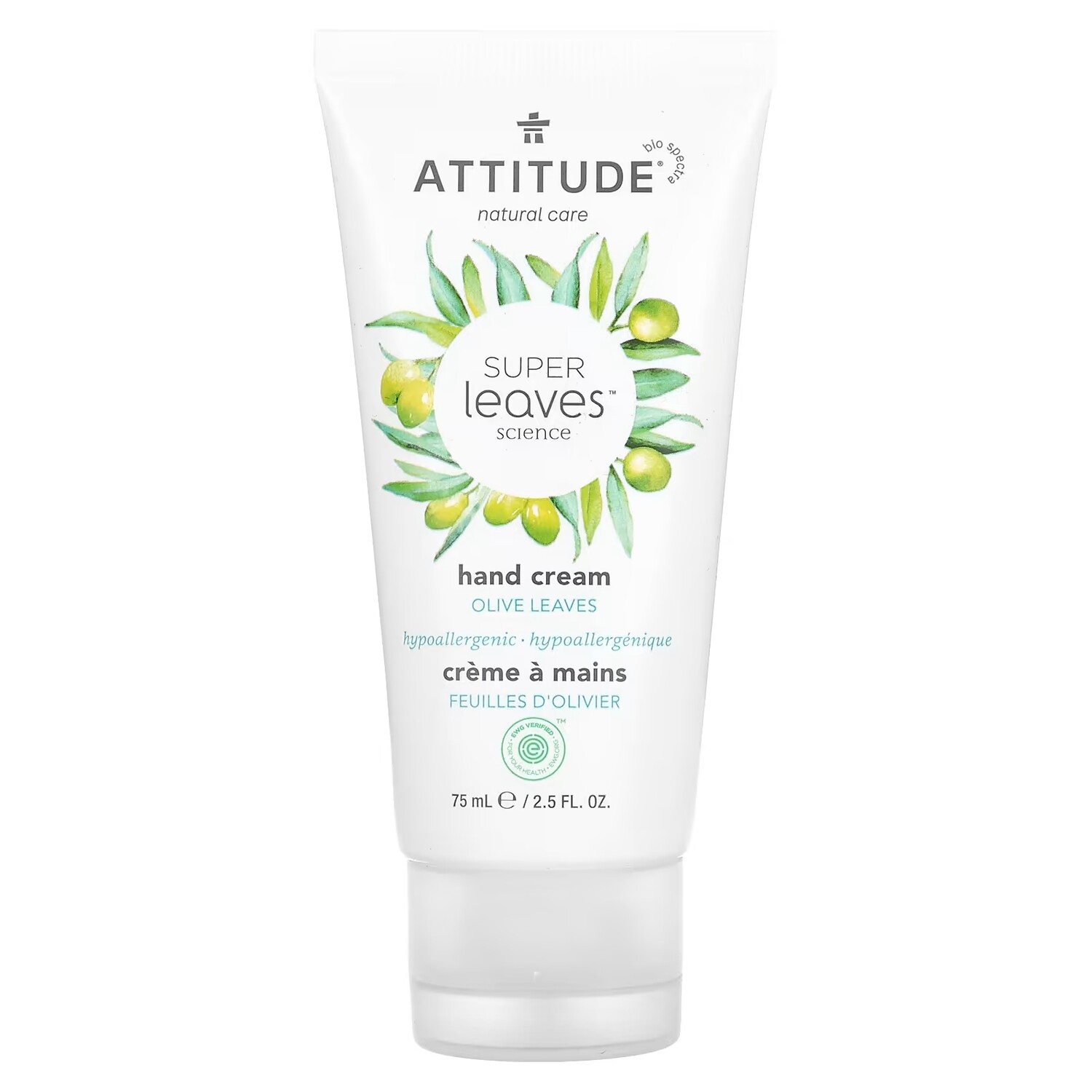 

ATTITUDE Super Leaves Science Крем для рук с оливковыми листьями, 2,5 жидких унции (75 мл)