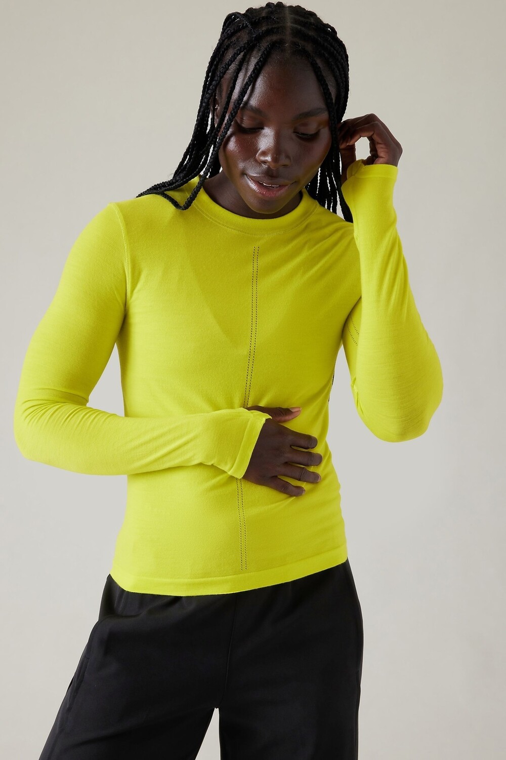 

Бесшовный топ с декоративным верхом Athleta, желтый