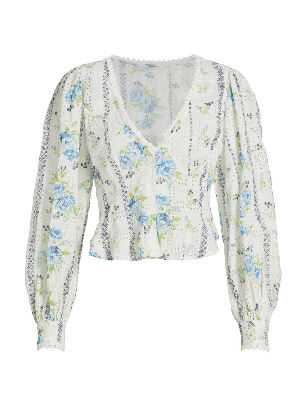 

Топ Wallflower с v-образным вырезом и люверсами Free People, белый