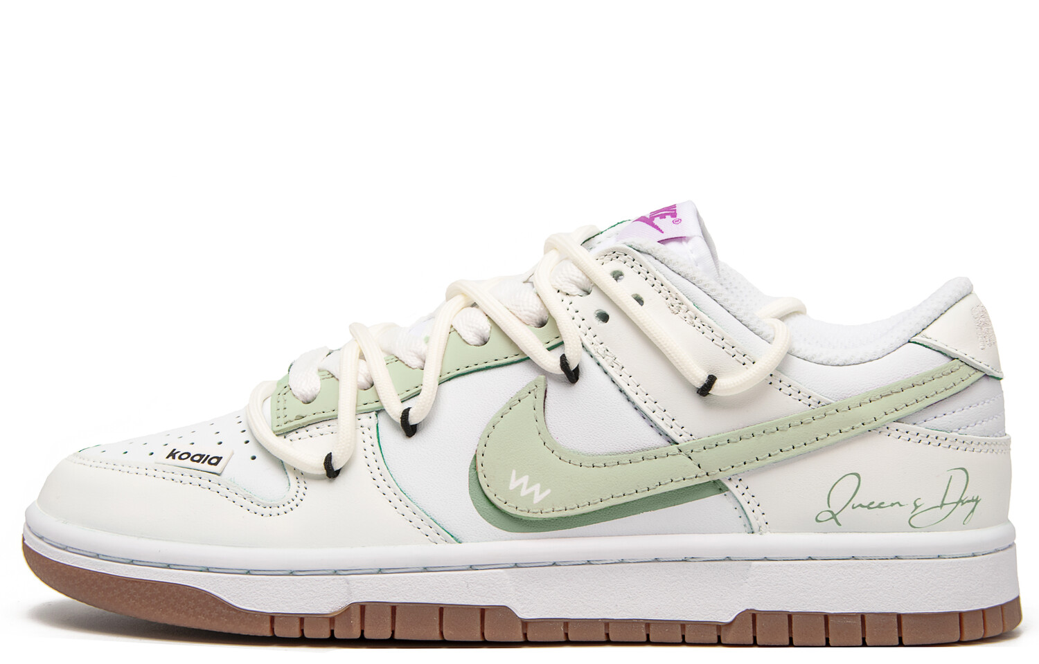 

Кроссовки Nike Dunk Skateboarding Shoes Women's Low-top White/green, цвет Off White