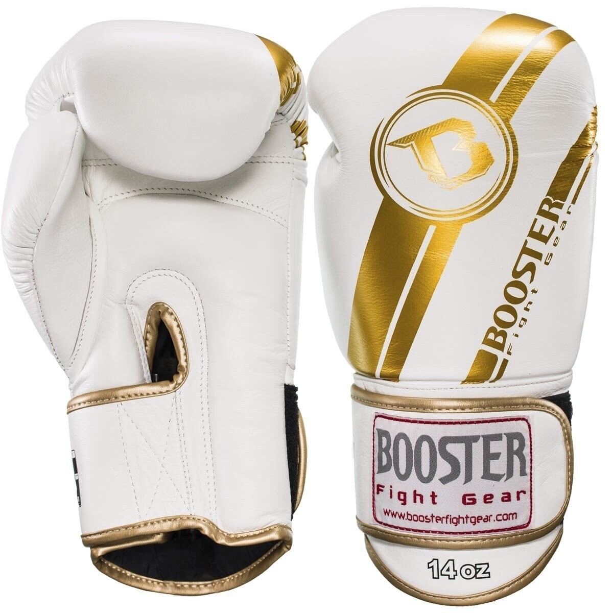 

Боксерские перчатки Booster BGLV3, белый / золотой