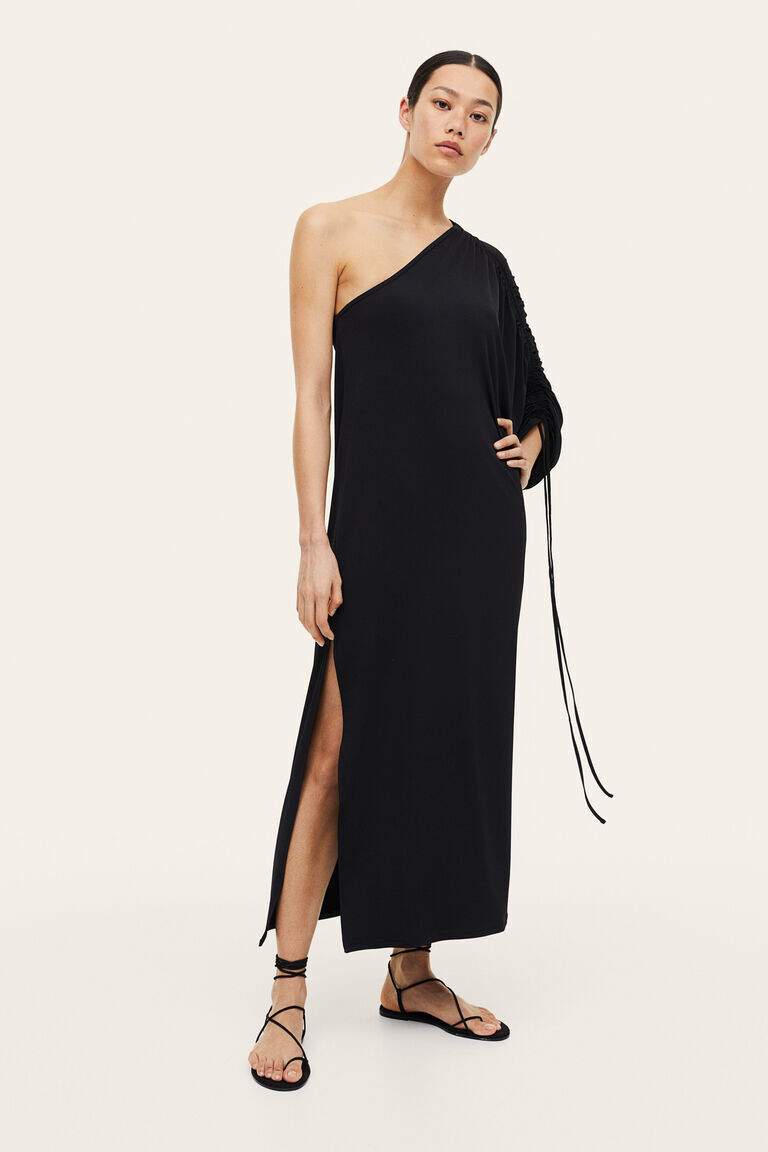 

Платье оверсайз на одно плечо H&M, черный