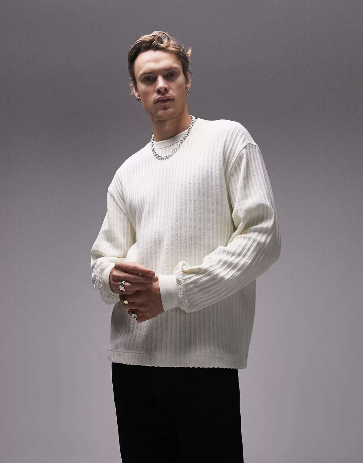 

Белая оверсайз-толстовка с лестницей Topman, Белый