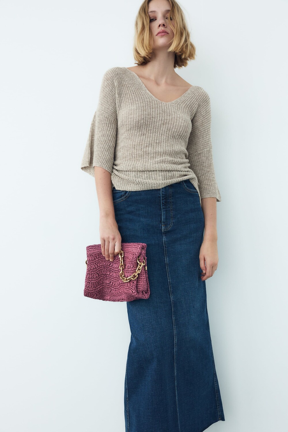 

Сумка на плече с цепочкой Zara, фиолетовый