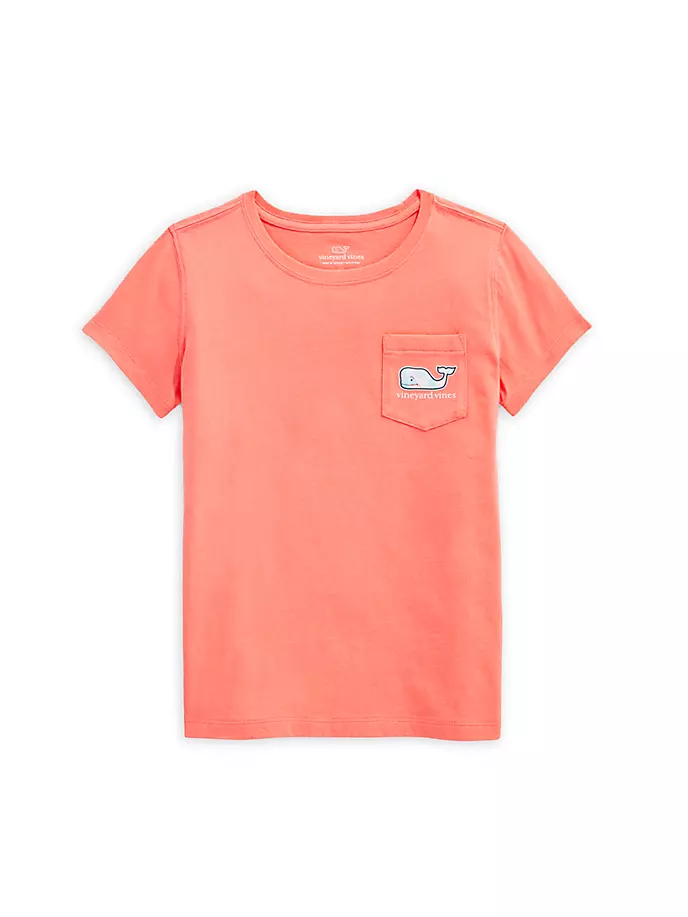 

Футболка с цветочным принтом «Кит» для маленьких девочек и девочек Vineyard Vines, цвет mai tai