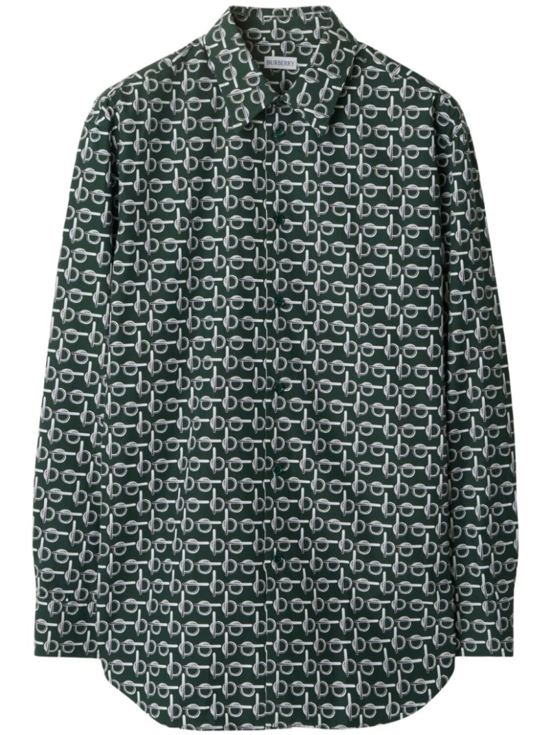 

Burberry рубашка с логотипом B, серебристый