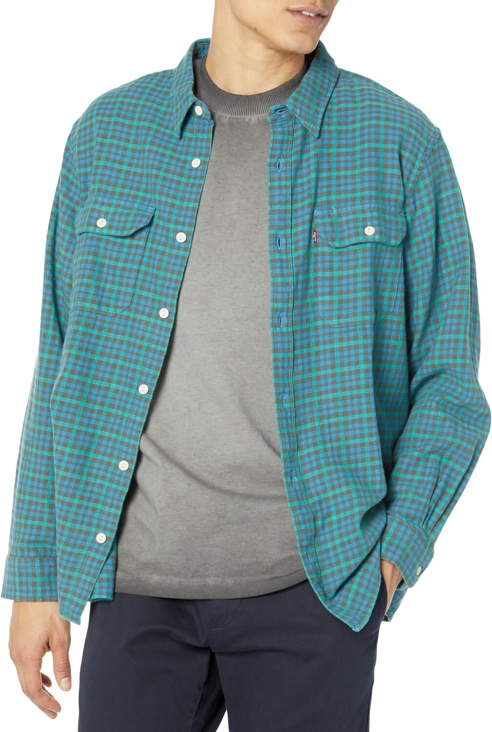 

Рубашка Jackson Worker Levi's, цвет Lloyd Plaid Green Blue Slate