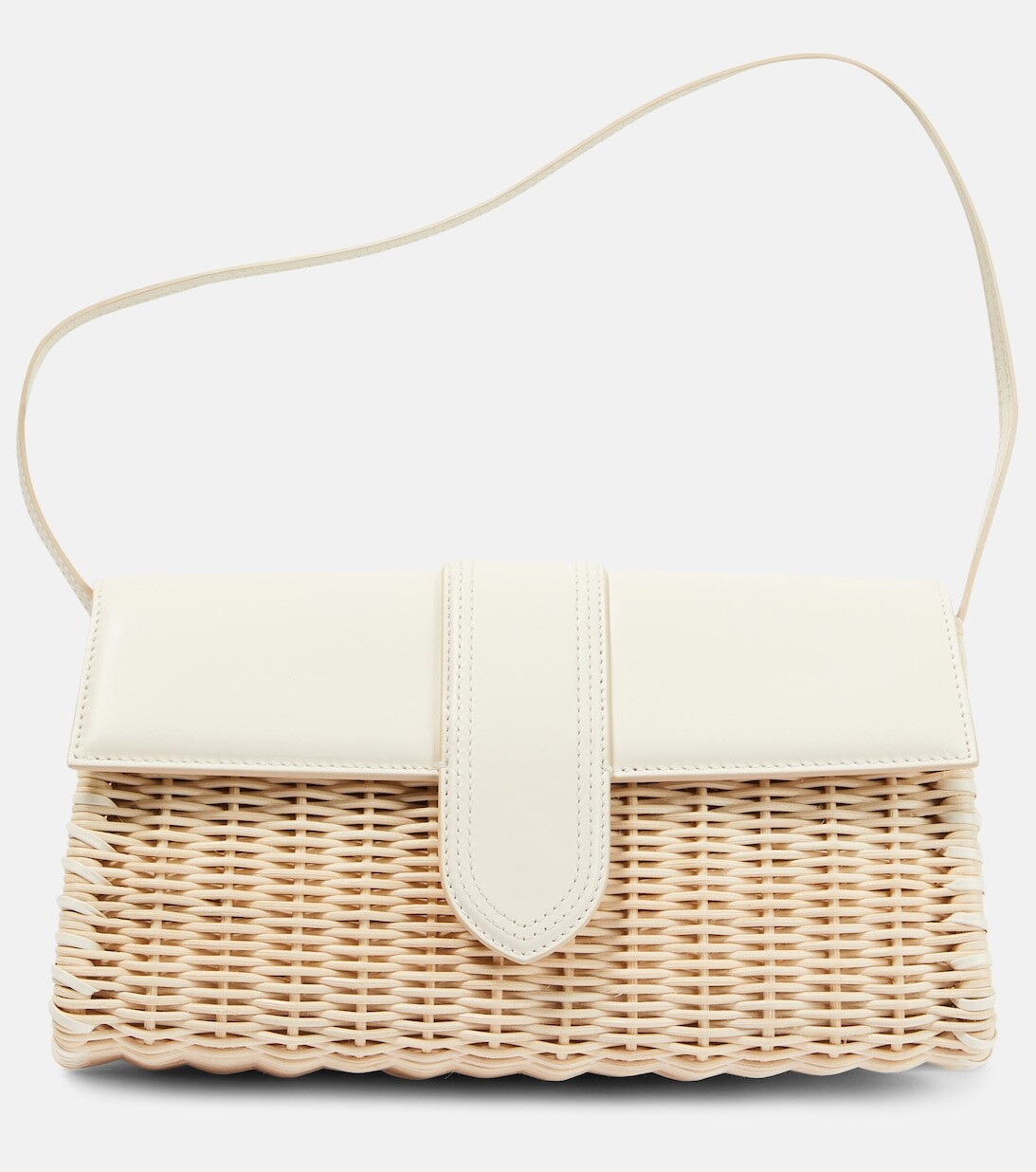 

Le Bambino Длинная плетеная сумка через плечо Jacquemus, белый