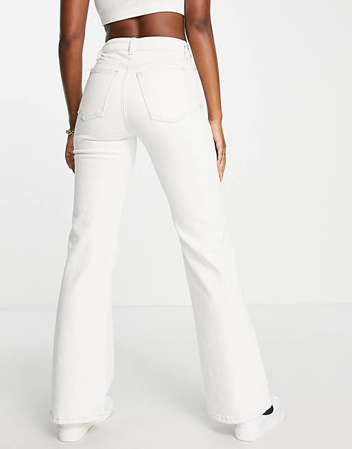 Белые свободные джинсы-клеш Topshop