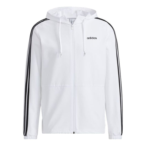 Куртка adidas neo M Ce 3s Wndbrk Casual Sports Stripe Hooded Jacket White, белый