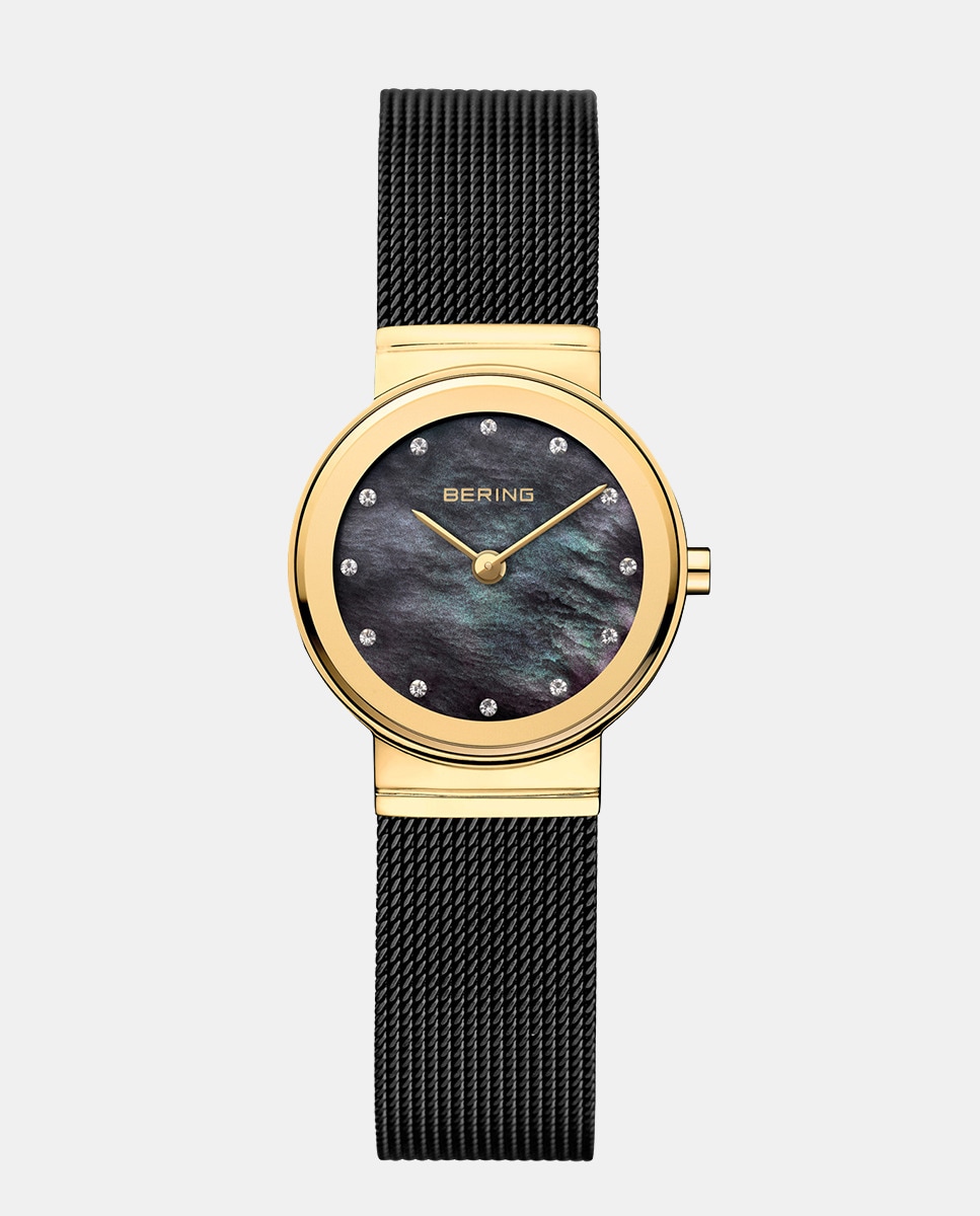 Classic 10126-132 Автоматические женские часы из черной стали Bering, черный заготовка артборд циферблат золото с рамой диаметр 55см