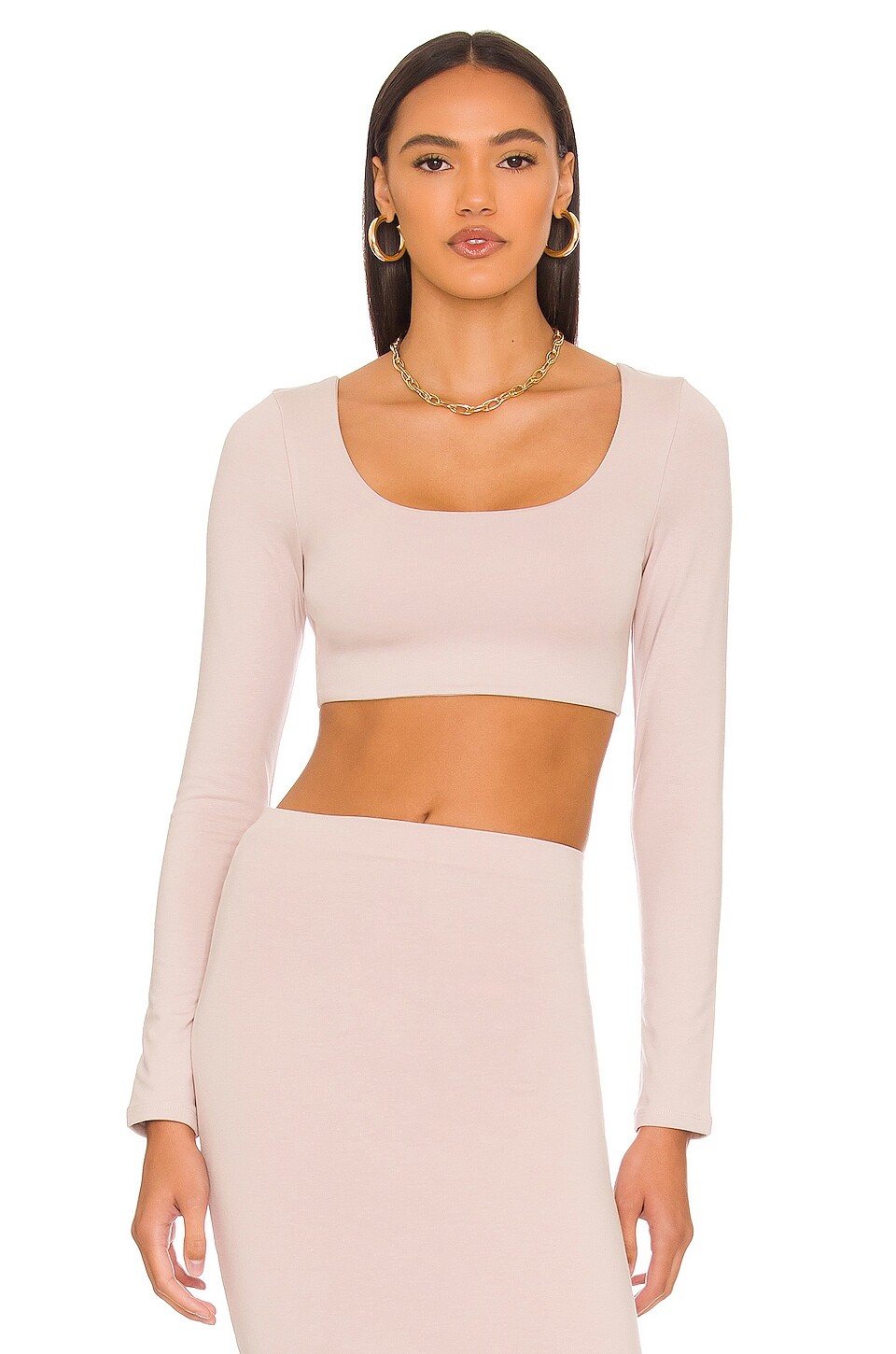 

Топ RE ONA Square Neck Crop, цвет Mauve