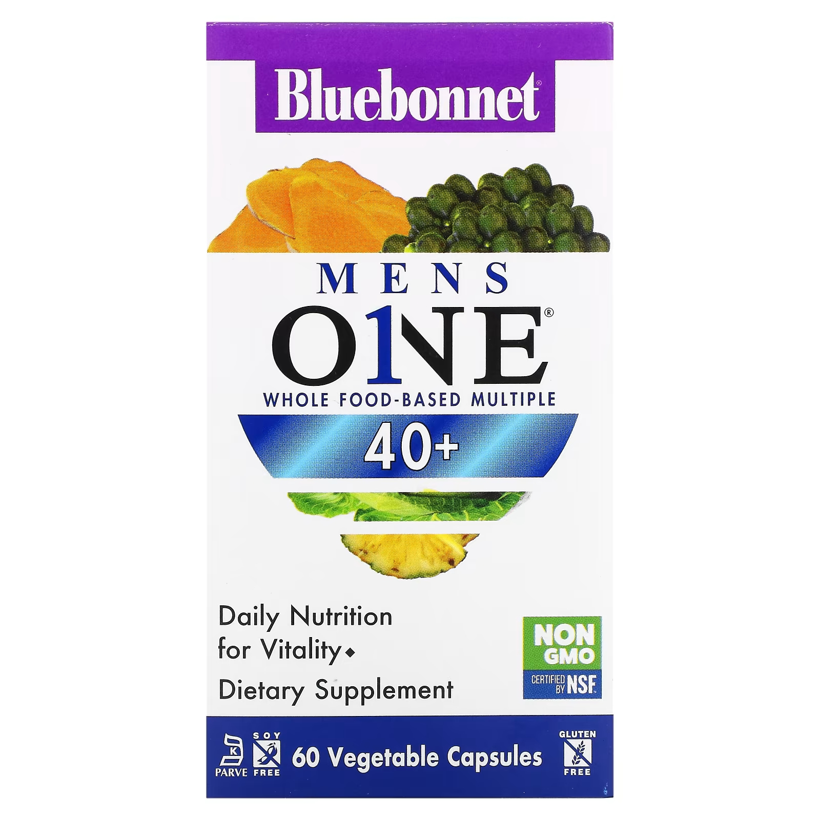 Мужские ONE Whole Foods на основе нескольких 40+ 60 растительных капсул Bluebonnet Nutrition bluebonnet nutrition ladies one whole food based multiple 60 vegetables capsules