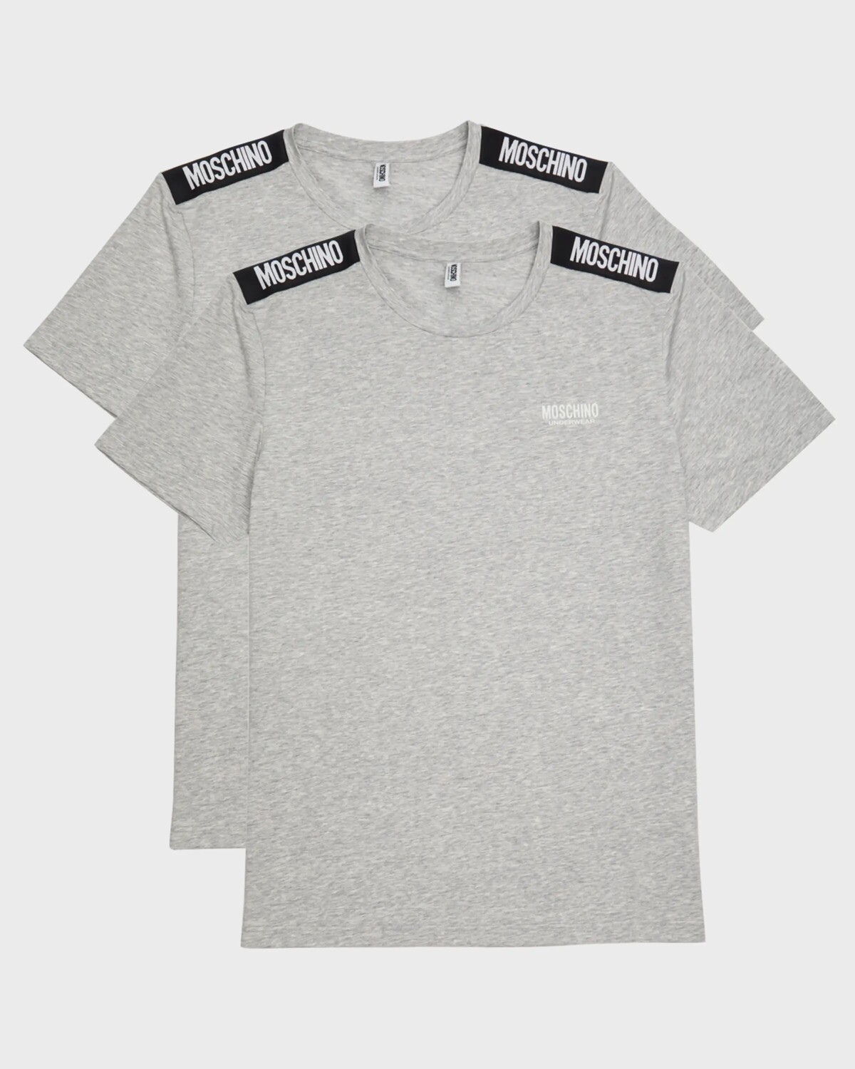 

Мужская футболка с окантовкой на плечах Moschino, цвет Grey