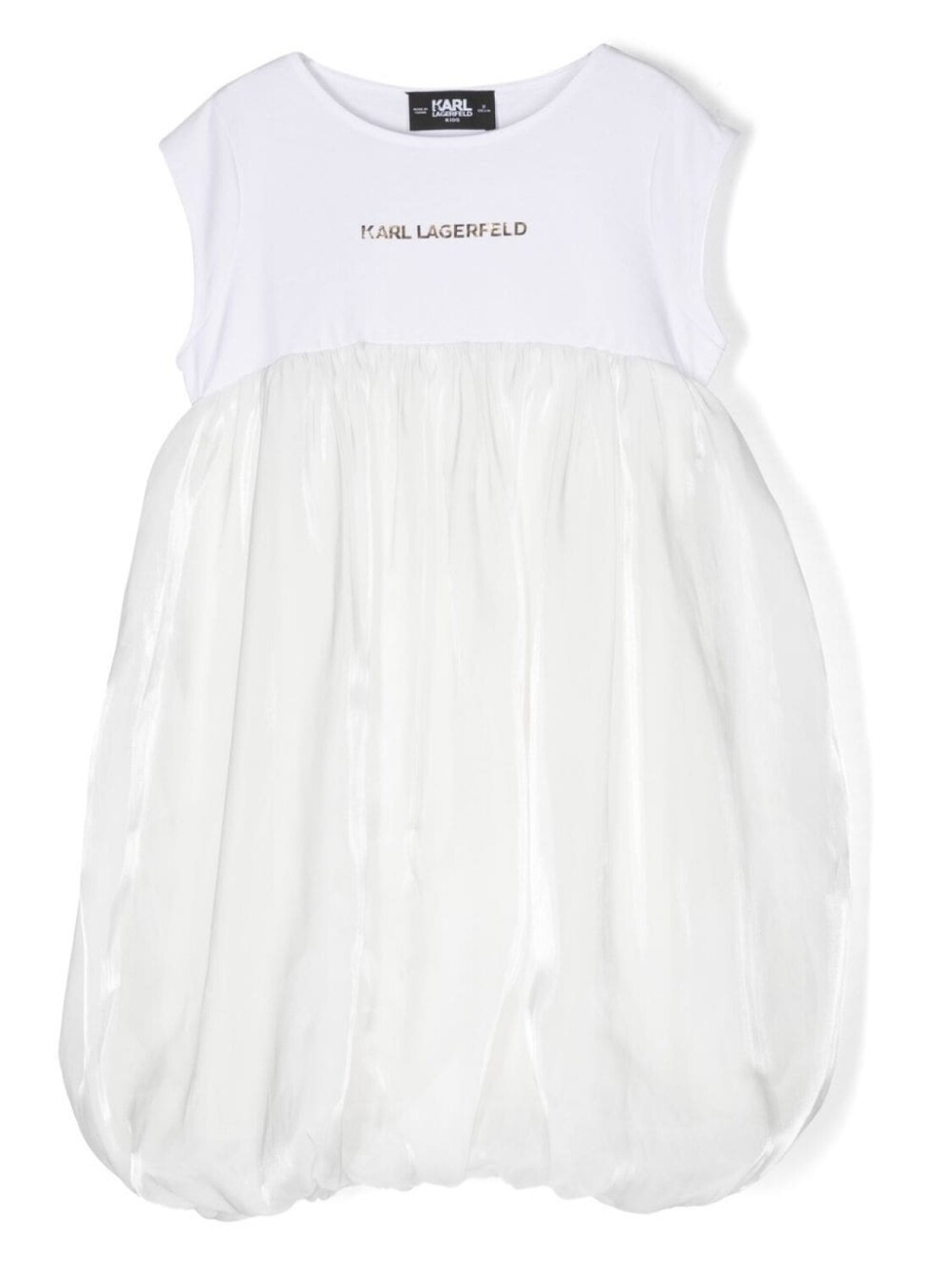 

Karl Lagerfeld Kids пышное платье с логотипом, белый