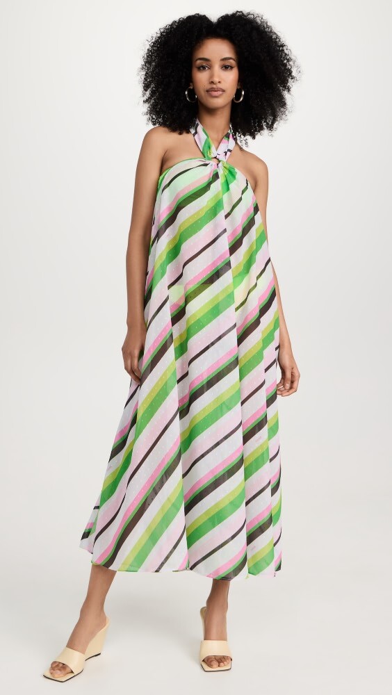 

Платье GANNI Light Chiffon Halterneck, разноцветный
