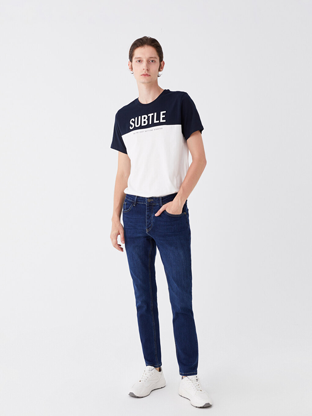 

Мужские джинсовые брюки 750 Slim Fit LCW ECO, среднее индиго родео