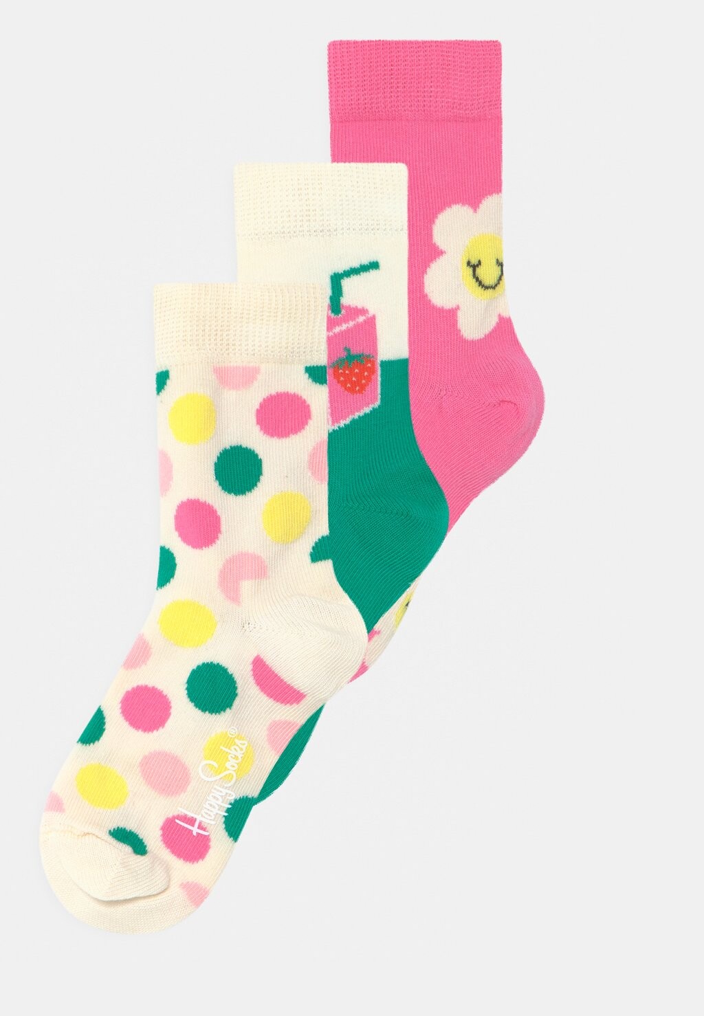 

Носки Kids Smiley Daisy 3 Pack Happy Socks, розовый